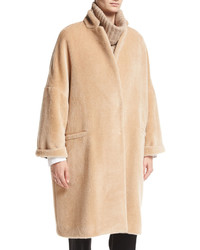 Brunello Cucinelli Textured Knit Alpaca Car Coat
