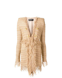 Balmain Double Breasted Tweed Coat