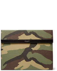 Camouflage Leather Zip Pouch
