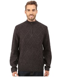 Perry Ellis Diamond Stitch Quarter Zip Sweater