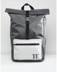 11 Degrees Backpack In Grey With Rolltop