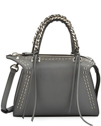 Elena Ghisellini Gabria Metal Scars Mini Satchel Bag Steel