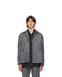 Cornerstone Grey Stripe Patchwork Jacket