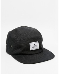 Asos Brand 5 Panel Cap In Gray Washed Canvas