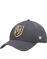FANATICS Branded Charcoal Vegas Golden Knights Logo Core Adjustable Hat