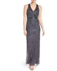 Adrianna Papell Mesh Column Gown