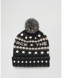 The North Face Antlers Bobble Beanie In Gray