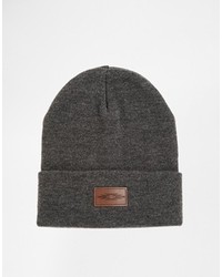 Asos Beanie With Patch Charcoal