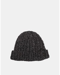 Asos Cable Fisherman Beanie Charcoal