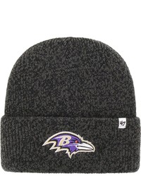 '47 Black Baltimore Ravens Team Color Brain Freeze Cuffed Knit Hat At Nordstrom