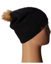 Plush Fleece Lined Faux Fur Pom Pom Hat Cold Weather Hats