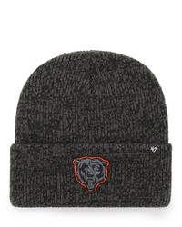 '47 Heathered Black Chicago Bears Brain Freeze Tonal Cuffed Knit Hat In Heather Black At Nordstrom