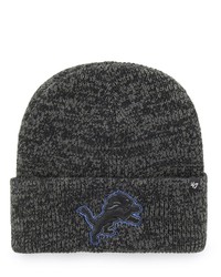 '47 Heathered Black Detroit Lions Brain Freeze Tonal Cuffed Knit Hat In Heather Black At Nordstrom