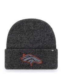 '47 Heathered Charcoal Denver Broncos Brain Freeze Tonal Cuffed Knit Hat In Heather Black At Nordstrom