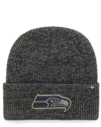 '47 Heathered Charcoal Seattle Seahawks Brain Freeze Tonal Cuffed Knit Hat In Heather Black At Nordstrom