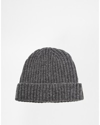 Asos Lambswool Beanie Charcoal