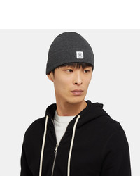Reigning Champ Logo Appliqud Ribbed Wool Beanie