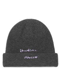 Acne Studios Logo Embroidered Wool Blend Beanie
