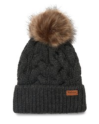 Barbour Penshaw Cable Beanie In Charcoal At Nordstrom