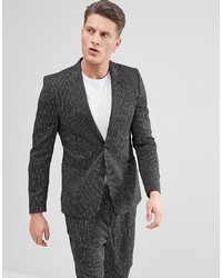 ASOS DESIGN Asos Skinny Suit Jacket In Black And White Vertical Stitch