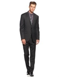 Bar III Suit Separates Charcoal Checked Blazer Slim Fit
