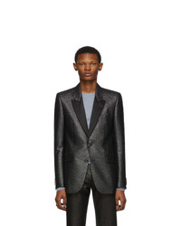 Givenchy Black And Silver Logo Pattern Evening Jacket
