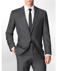 Calvin Klein Classic Fit Textured Charcoal Suit Jacket