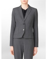 Calvin Klein Two Button Charcoal Pinstripe Suit Jacket