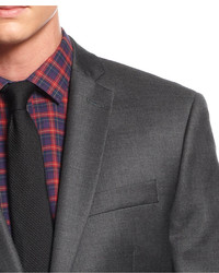 Bar III Carnaby Collection Slim Fit Charcoal Twill Jacket