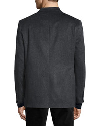 Neiman Marcus Cashmere Two Button Blazer Gray