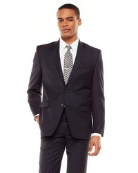 Chaps Classic Fit Pinstripe Wool Charcoal Suit Jacket