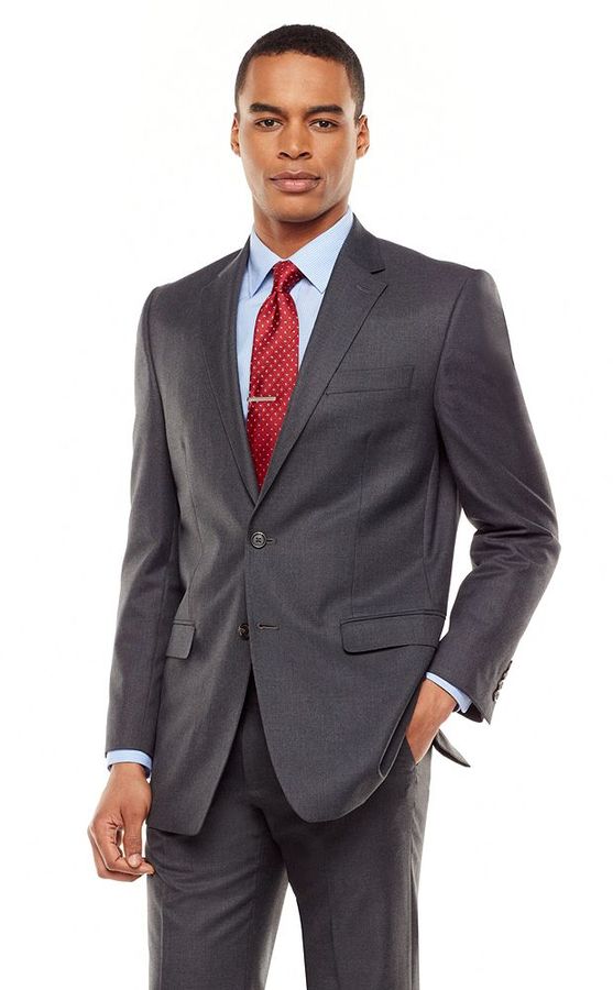 Chaps Classic Fit Solid Charcoal Suit Jacket, $220 | Kohl's | Lookastic