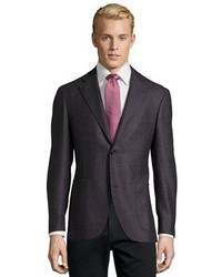 Canali Charcoal Grey Melang Wool Two Button Kei Sport Jacket