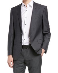 Hugo Charcoal Microcheck Wool Sport Coat