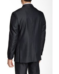 Perry Ellis Charcoal Sharkskin Two Button Notch Lapel Slim Fit Suit Separates Jacket