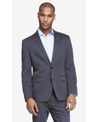 Express Gray Cotton Sateen Producer Suit Jacket