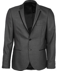River Island Grey Contrast Skinny Suit Jacket