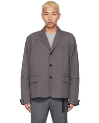 Sacai Grey Suiting Mix Blazer