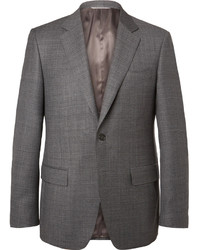 Canali Grey Venezia Slim Fit Super 130s Wool Sharkskin Suit Jacket