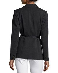 Donna Karan Long Sleeve Belted Blazer Charcoal