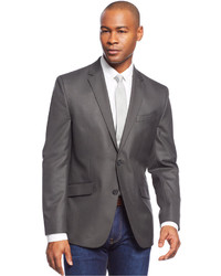 Kenneth Cole New York Slim Fit Charcoal Checked Sport Coat