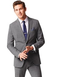 Banana Republic Tailored Fit Textured Grey Wool Suit Jacket
