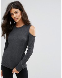 Pieces Ivia Cold Shoulder Long Sleeved Top