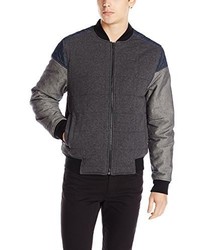 Calvin Klein Jeans Variegated Quilt Mixed Bomber Jacket
