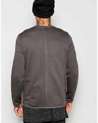 Asos Jersey Bomber Jacket With Curved Hem