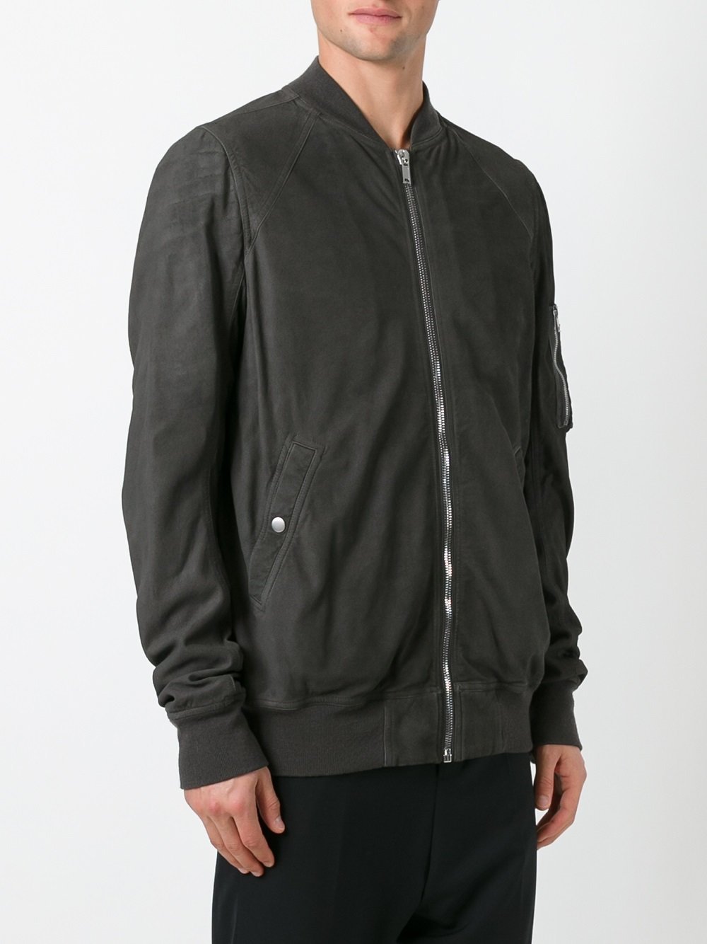 Rick Owens Raglan Bomber Jacket Grey, $925 | farfetch.com | Lookastic