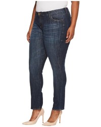 KUT from the Kloth Plus Size Catherine Boyfriend Five Pocket In Enticetdark Stone Base Wash Jeans