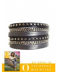 Alexandra Beth Designs Chain And Leather Wrap Bracelet