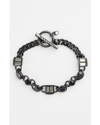 Givenchy Crystal Chain Toggle Bracelet Jet Multi Hematite