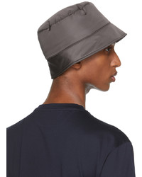 Z Zegna Grey Nylon Bucket Hat